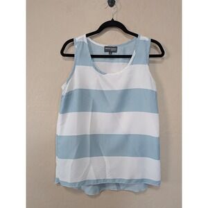 Royal Standard Blue & White Striped Sleeveless Top Sz S Nautical Coastal Summer